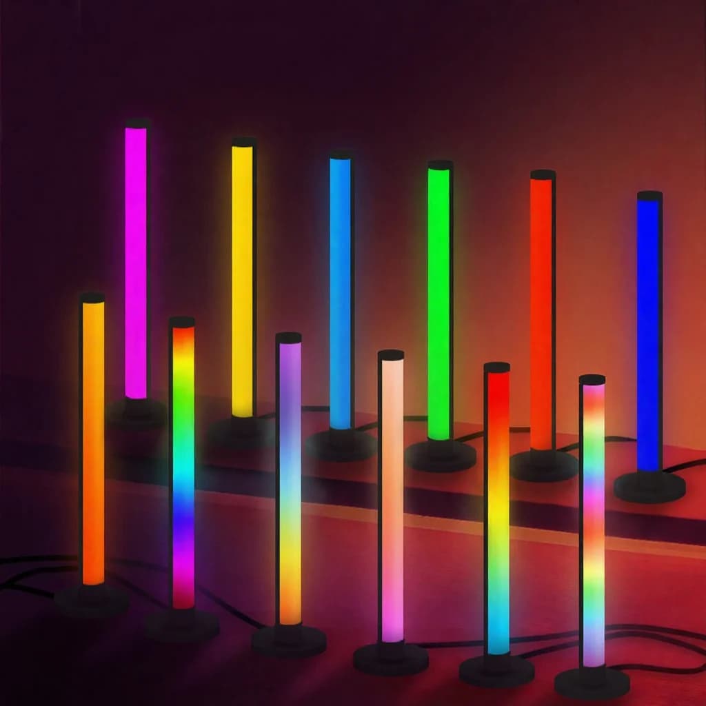 RGB LED skrivbordslampa med ljudstyrning och appkontroll