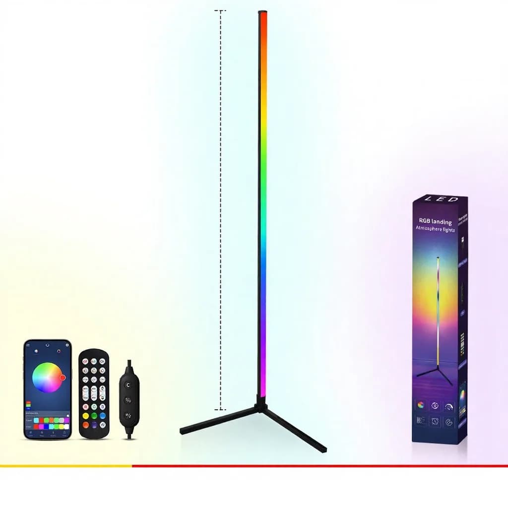 RGB-golvlampa med musiksynk, fjärr- och appstyrning