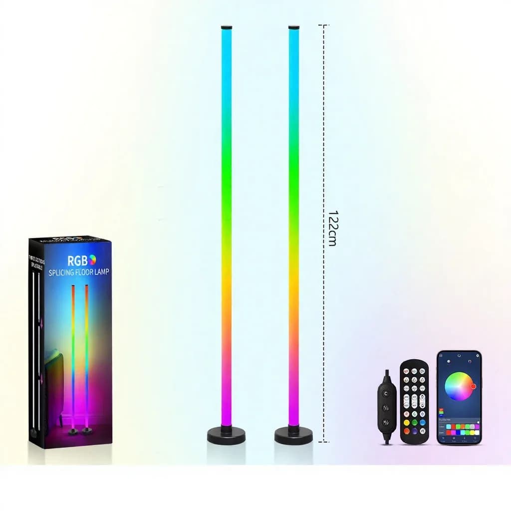 RGB-golvlampa med musiksynk, 360° ljus och appstyrning för gaming
