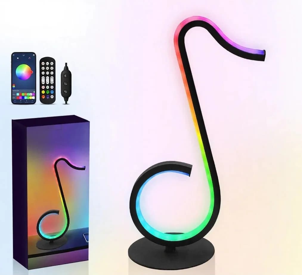 RGB-stämningslampa med notdesign, USB-drift och fjärrkontroll