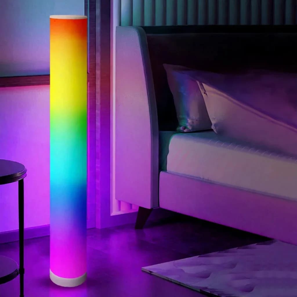 RGB cylindrisk golvlampa med musiksynk och fjärrkontroll