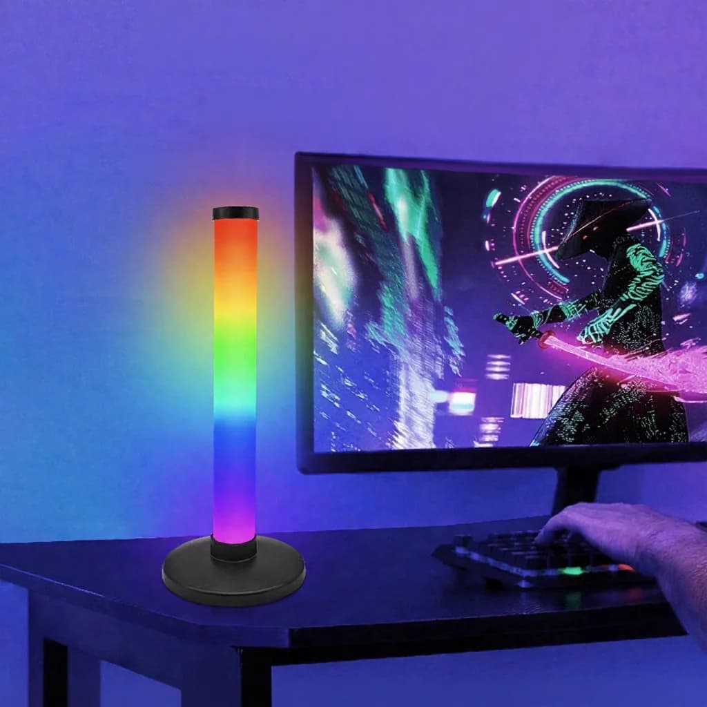RGB-ljus med ljudreaktiv atmosfär för skrivbordssetup