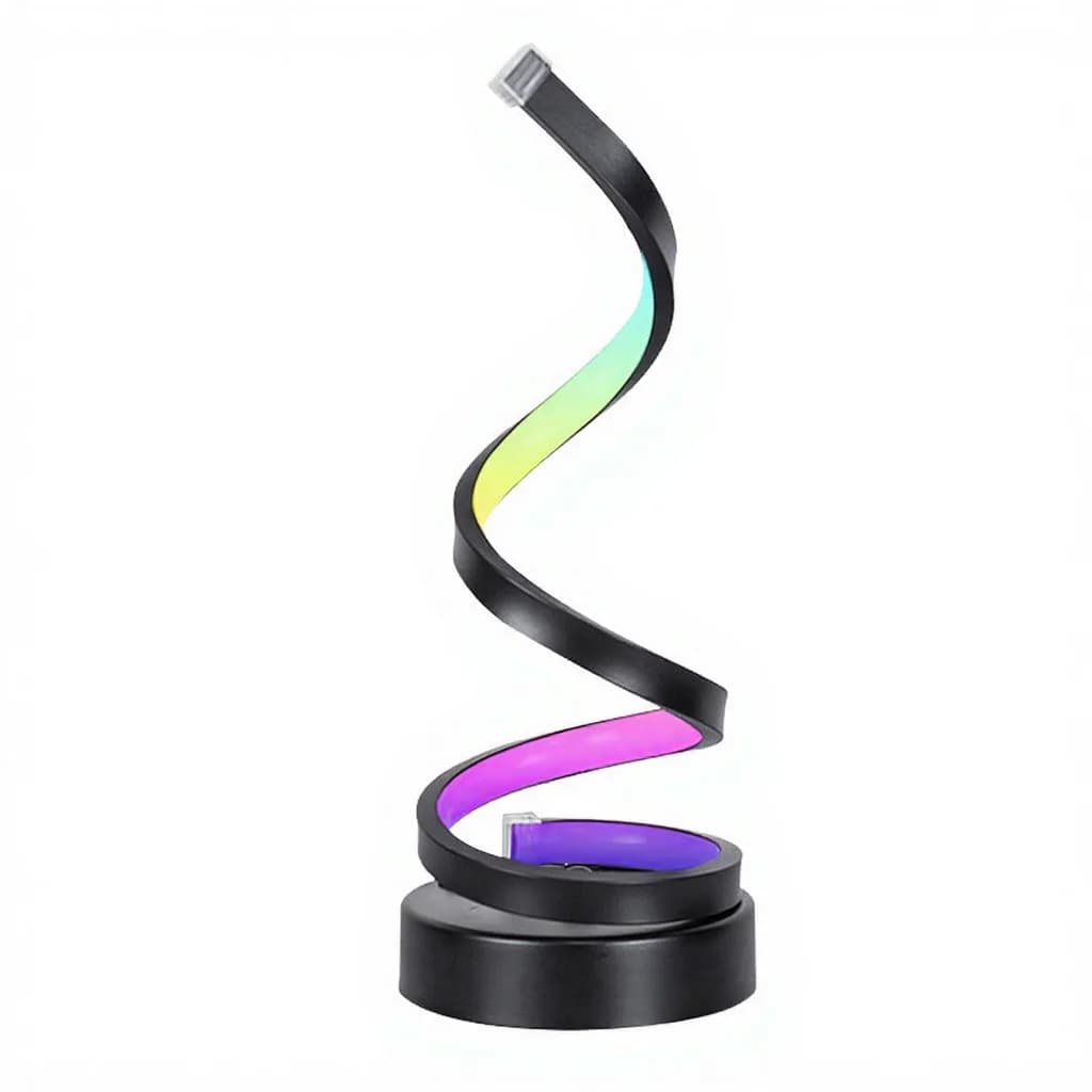 Spiralformad RGB-lampa med ljudreaktivt ljus och appstyrning