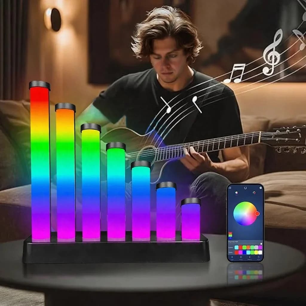 RGB LED-skrivbordslampa med ljudreaktion och appstyrning