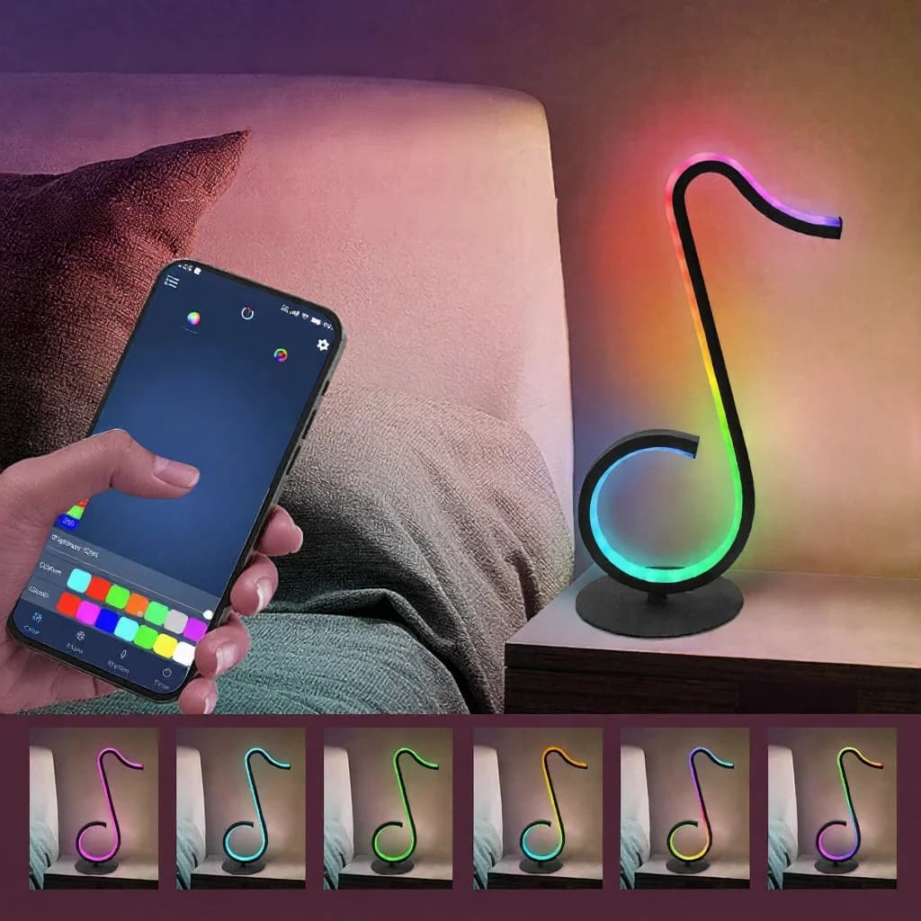 RGB-stämningslampa med notdesign, USB-drift och fjärrkontroll