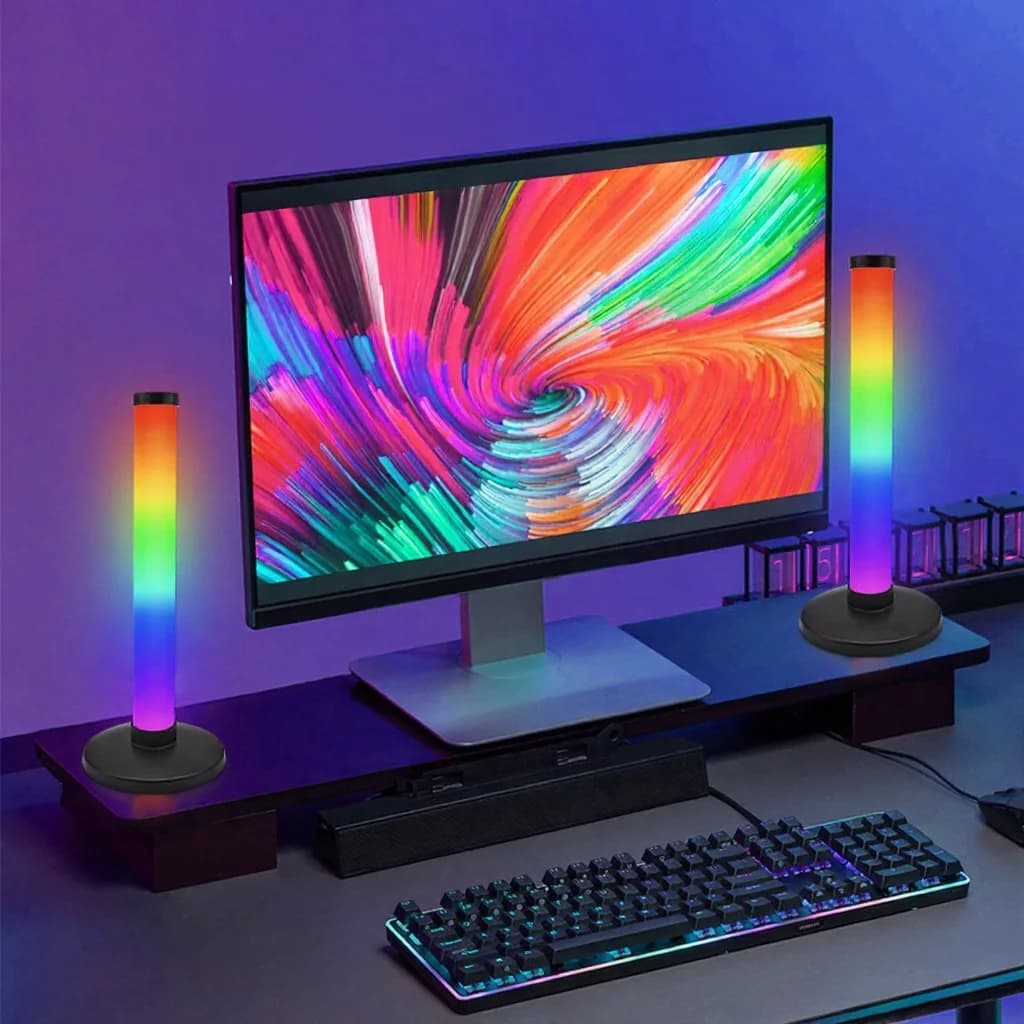 RGB-atmosfärljus med ljudsynk och appstyrning för skrivbord