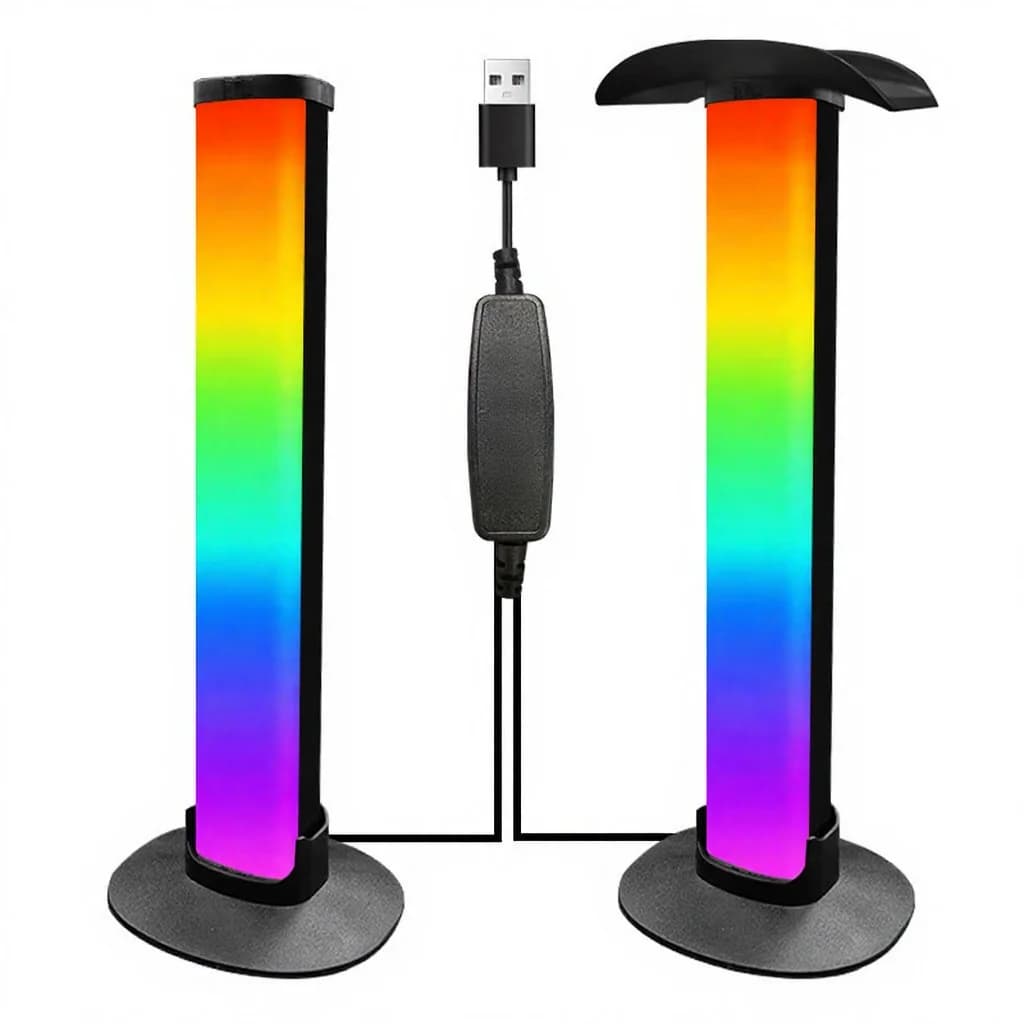 RGB-spelstämningslampa med hörlursställ och ljudsynk