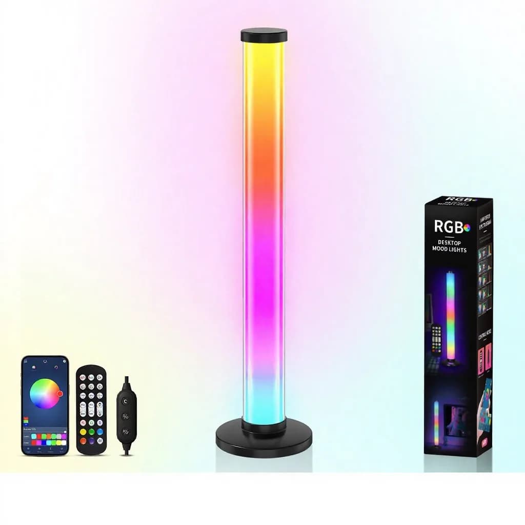 360-graders RGB ljudreaktiv stämningslampa USB skrivbordslampa