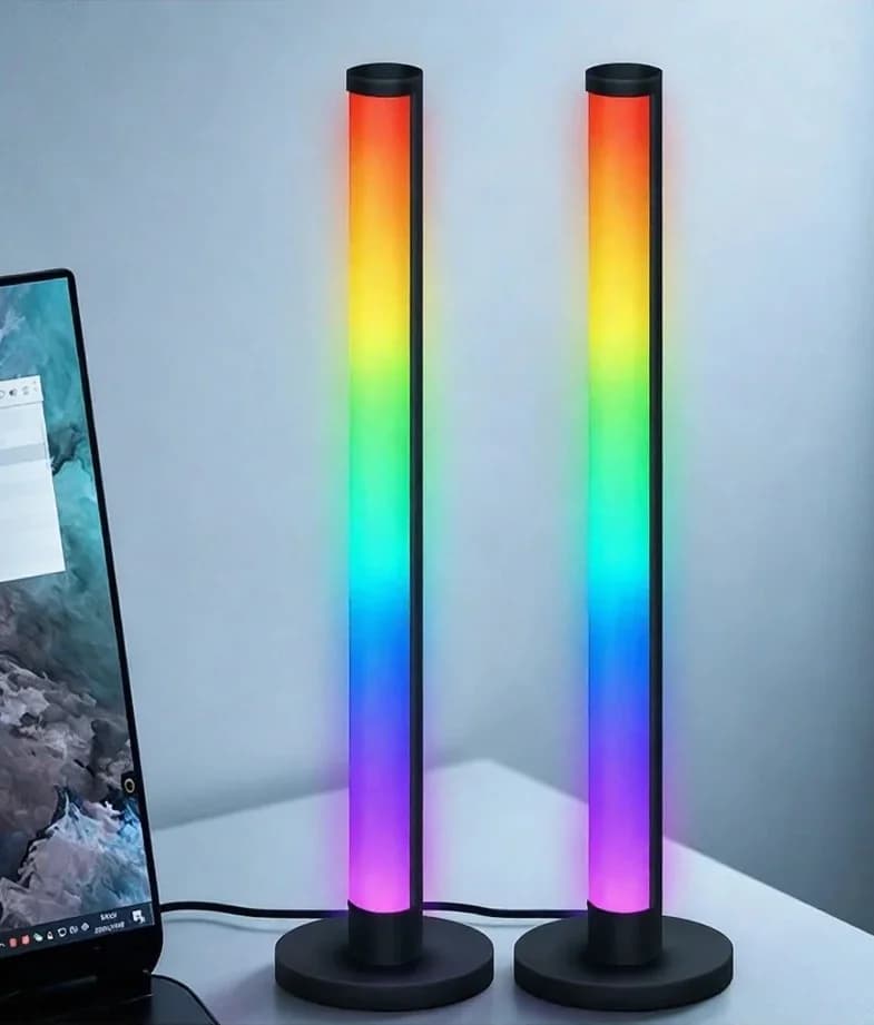 RGB LED skrivbordslampa med ljudstyrning och appkontroll