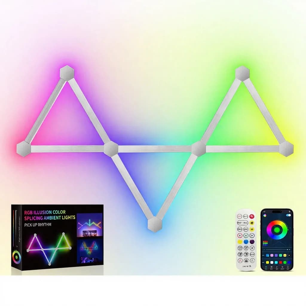 RGB smarta kopplingsbara LED-väggljus med appstyrning och musiksynk