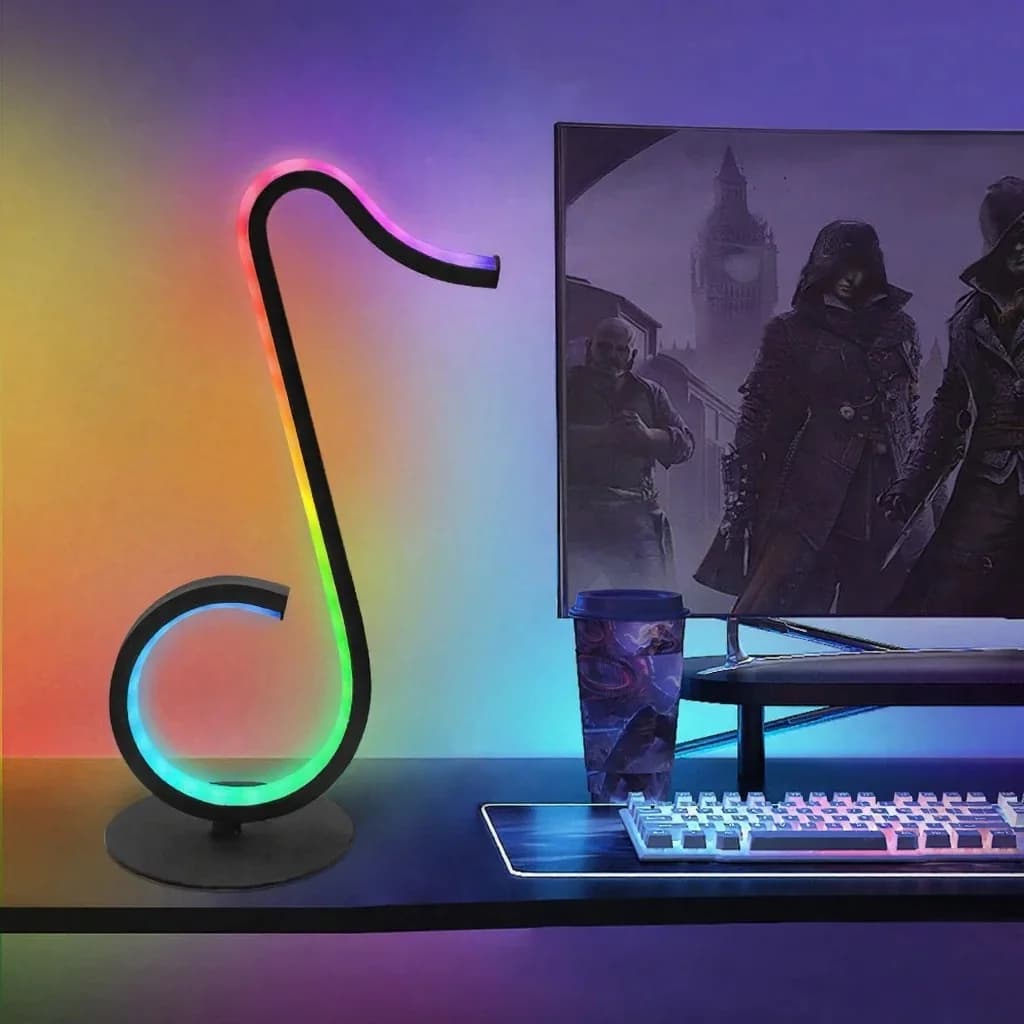 RGB-stämningslampa med notdesign, USB-drift och fjärrkontroll