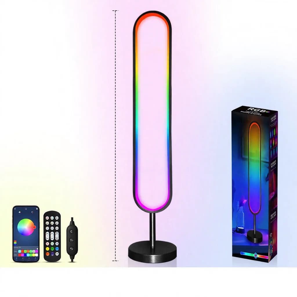 U-formad RGB-golvlampa med ljudreaktivt ljus och appstyrning