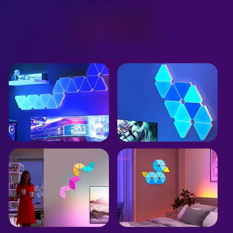 Triangelformad smart LED-vägglampa RGB för gaming och stämning