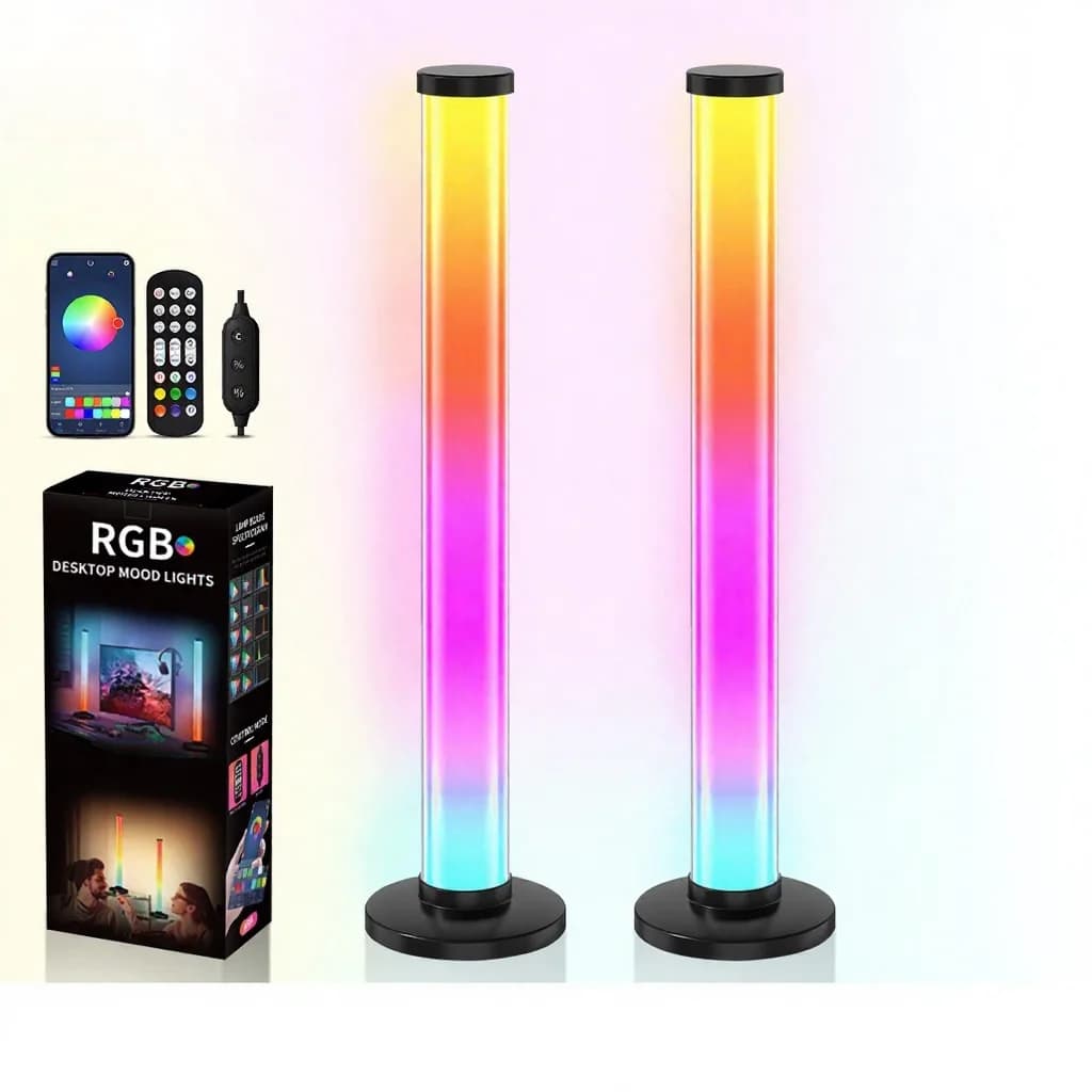 360-graders RGB ljudreaktiv skrivbordslampa med app- och fjärrkontroll