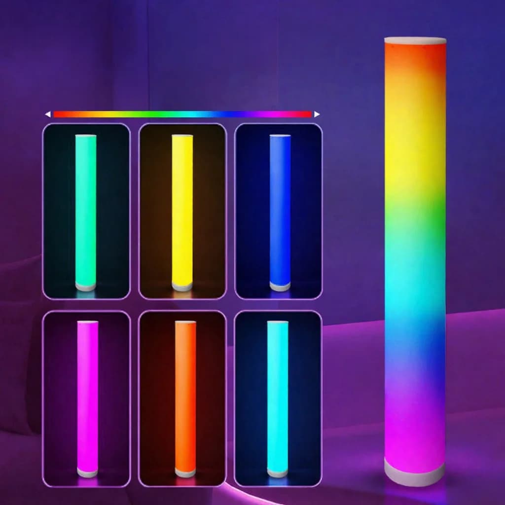 RGB cylindrisk golvlampa med musiksynk och fjärrkontroll