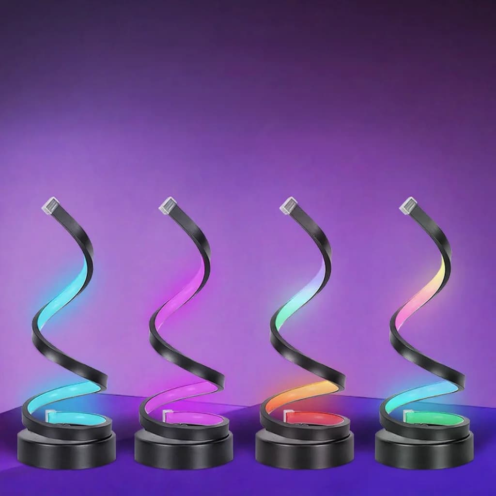 Spiralformad RGB-lampa med ljudreaktivt ljus och appstyrning
