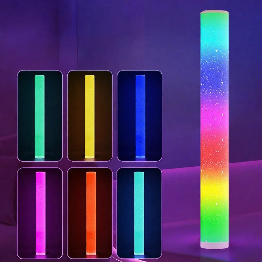 RGB LED-golvlampa med stjärnmönster, fjärr- och appstyrning