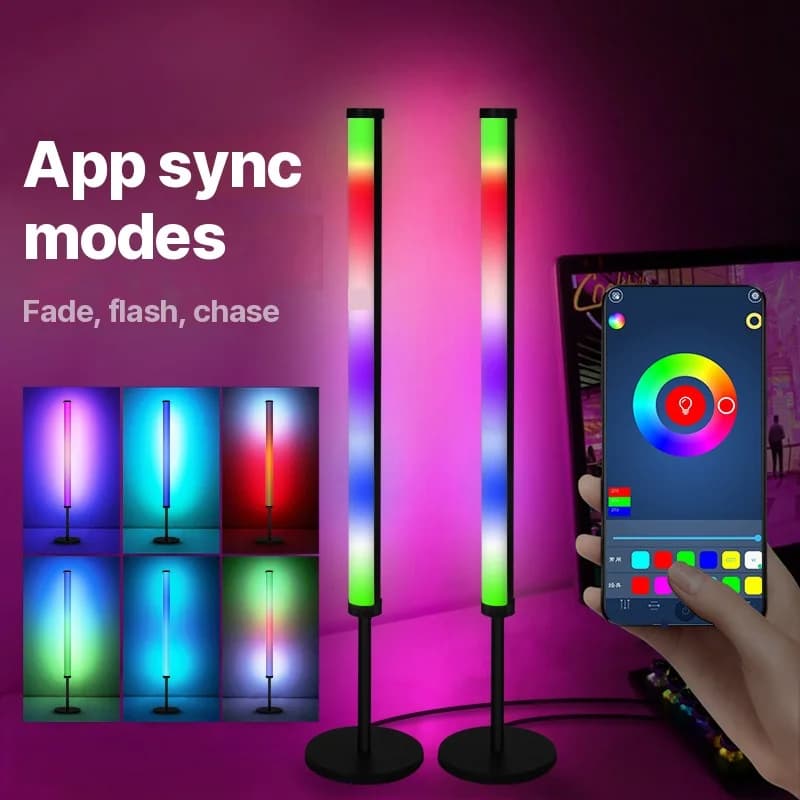 RGB LED atmosfärslampa för skrivbord med musiksynchronisering och appkontroll