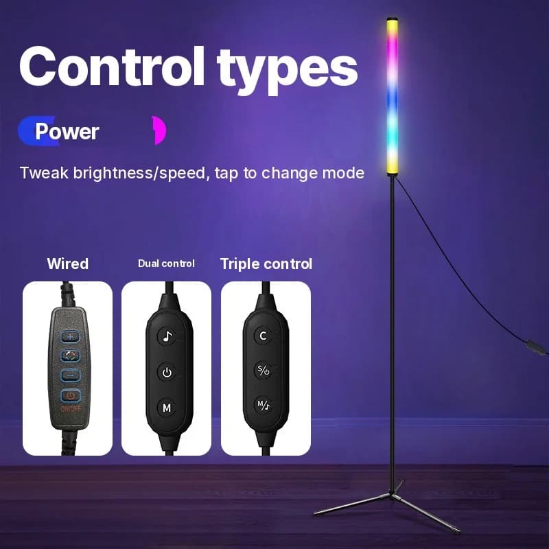 RGB färgväxlande golvlampa med musiksynk och appstyrning