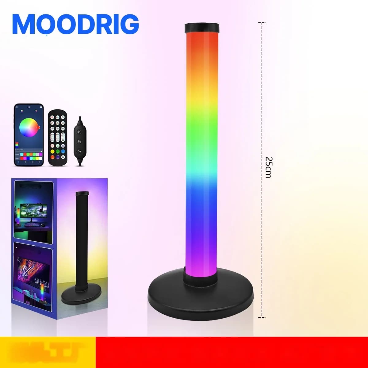 RGB-ljus med ljudreaktiv atmosfär för skrivbordssetup