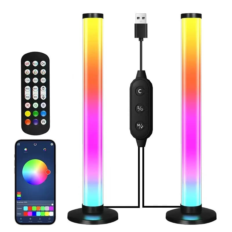RGB LED skrivbordslampa med ljudstyrning och appkontroll