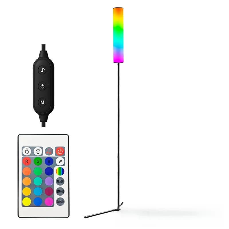 Justerbar LED-golvlampa med stativbas och tre färglägen