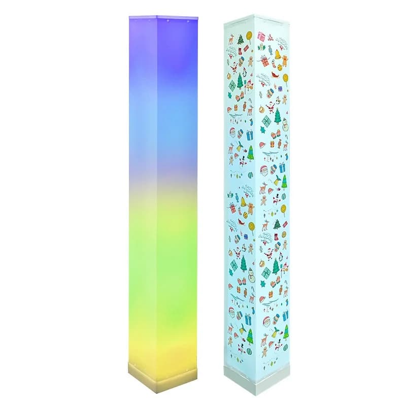 Fyrkantig golvlampa med fjärrkontroll, LED-stämningsljus för vardagsrum