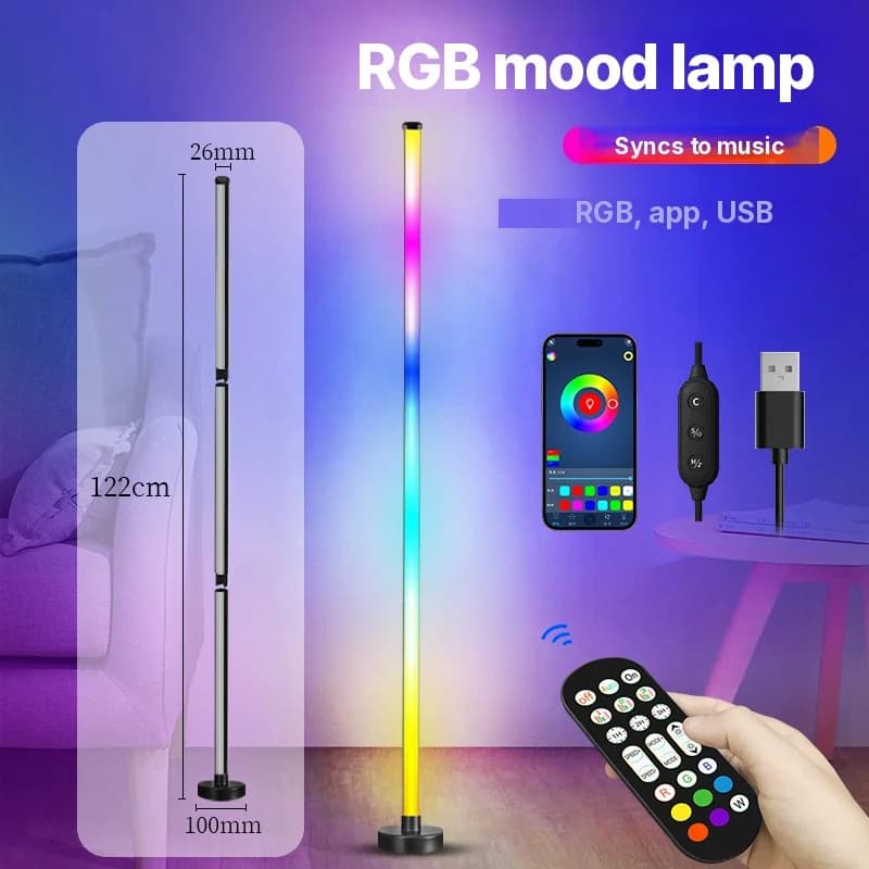 RGB-golvlampa med färgväxling, musiksynk och appstyrning