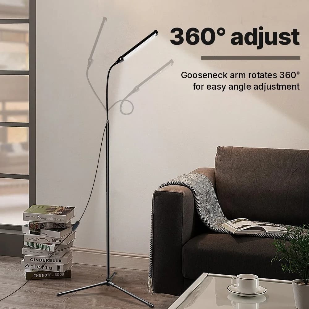 USB-driven golvlampa med stativ och tre färglägen