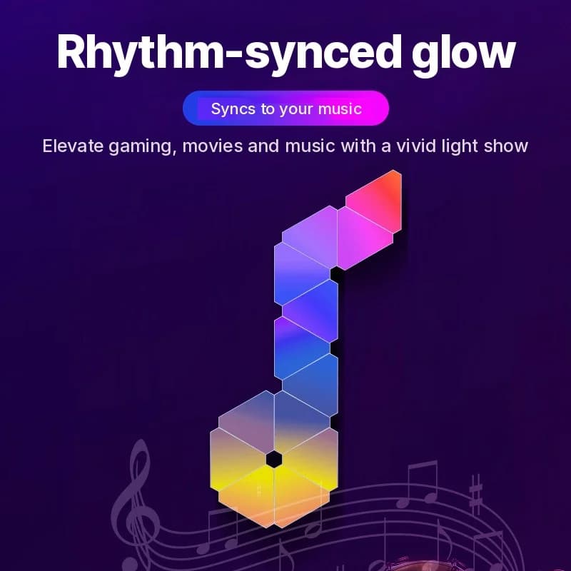 Triangelformad smart LED-vägglampa RGB för gaming och stämning