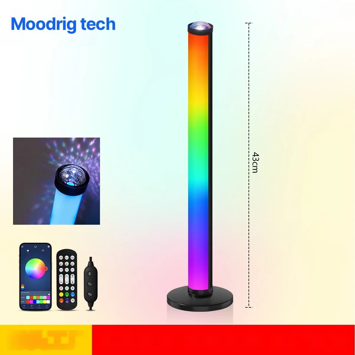 RGB-projektorlampa med musiksynk och fjärrkontroll