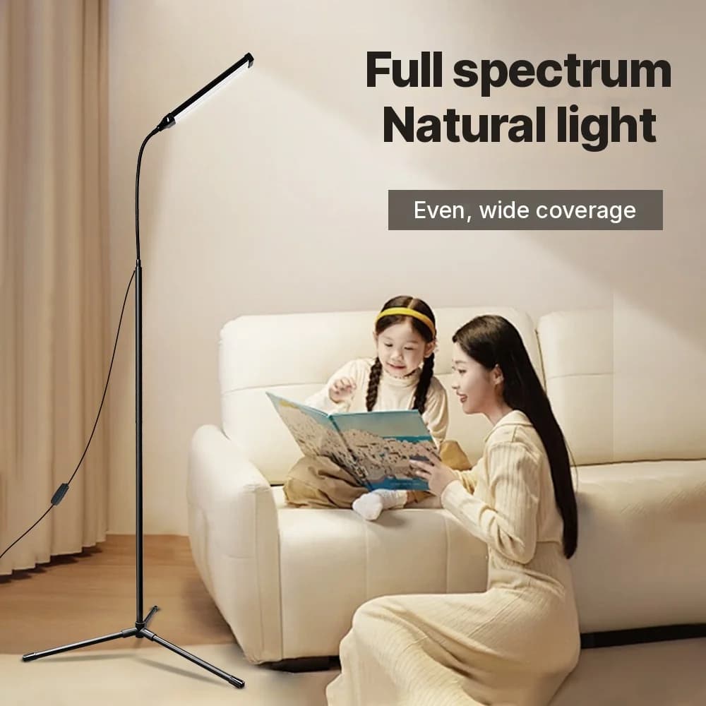 USB-driven golvlampa med stativ och tre färglägen