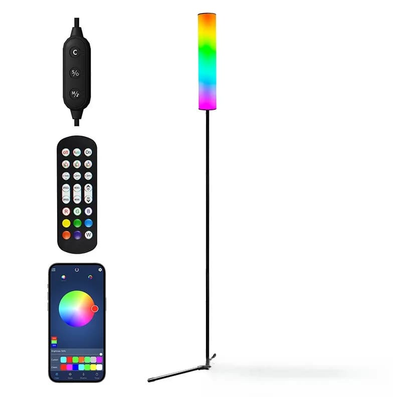 Justerbar LED-golvlampa med stativbas och tre färglägen