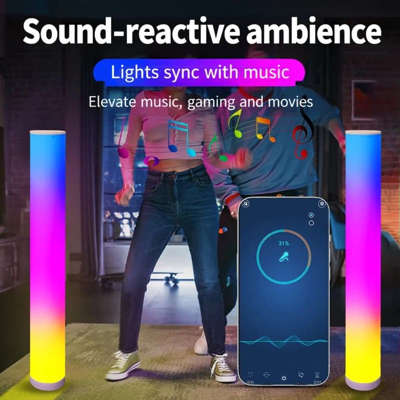 RGB golvlampa med fjärrkontroll och app för spelrum