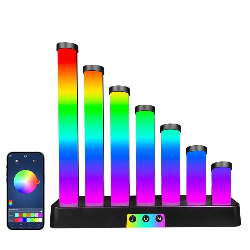 RGB LED-skrivbordslampa med ljudreaktion och appstyrning